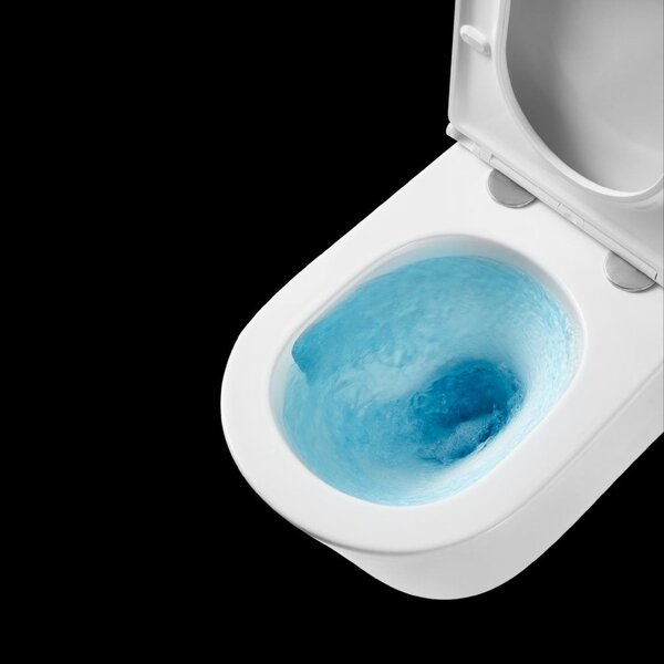 Erga Lily+, fali WC-csésze 490x370x365mm, Tornado 2 perem nélküli + lassú záródású WC-ülőke, matt fekete, ERG-V03-LILY-TO2-BK