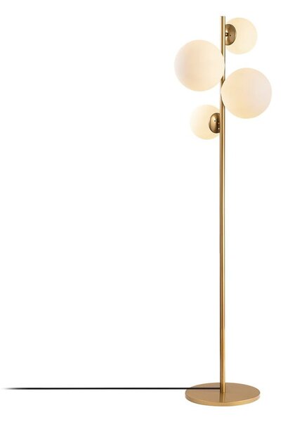 Fehér-sárgaréz színű állólámpa üveg búrával (magasság 162 cm) Fazli – Opviq lights