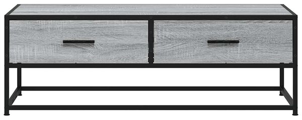 VidaXL szürke sonoma szerelt fa és fém dohányzóasztal 100 x 50 x 35 cm