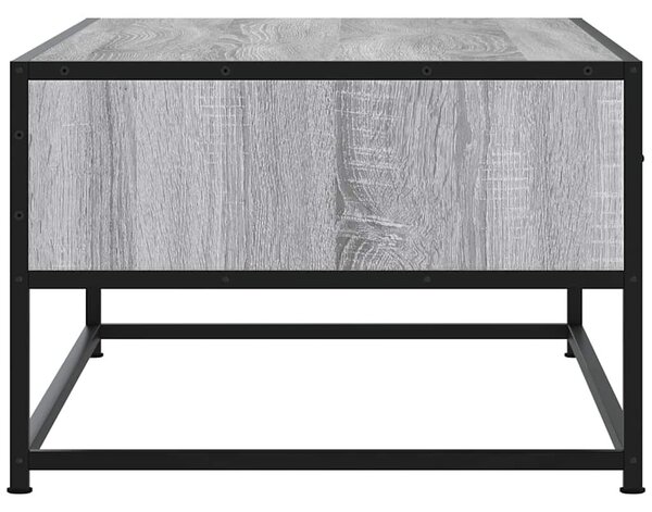 VidaXL szürke sonoma szerelt fa és fém dohányzóasztal 100 x 50 x 35 cm