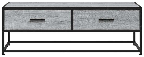VidaXL szürke sonoma szerelt fa és fém dohányzóasztal 100 x 50 x 35 cm
