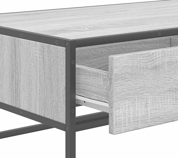 VidaXL szürke sonoma szerelt fa és fém dohányzóasztal 100 x 50 x 35 cm