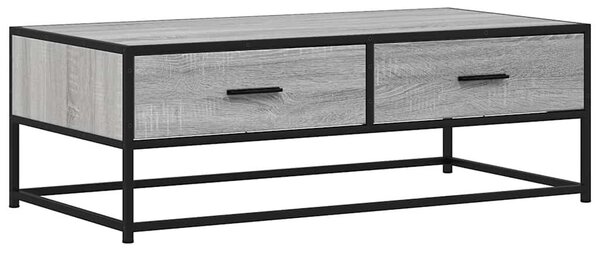 VidaXL szürke sonoma szerelt fa és fém dohányzóasztal 100 x 50 x 35 cm