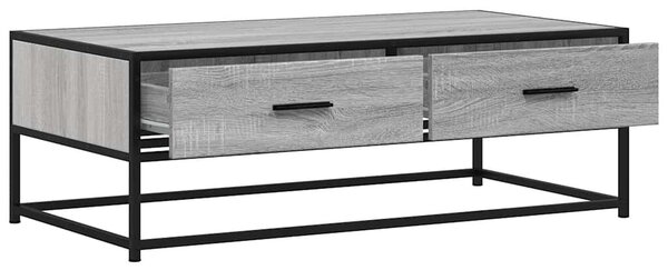 VidaXL szürke sonoma szerelt fa és fém dohányzóasztal 100 x 50 x 35 cm