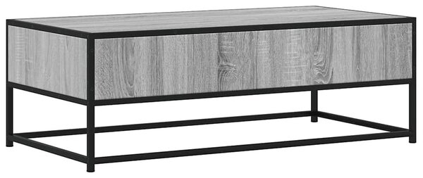 VidaXL szürke sonoma szerelt fa és fém dohányzóasztal 100 x 50 x 35 cm