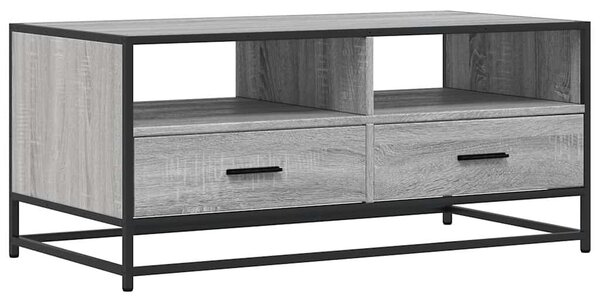 VidaXL szürke sonoma szerelt fa és fém dohányzóasztal 100 x 50 x 45 cm