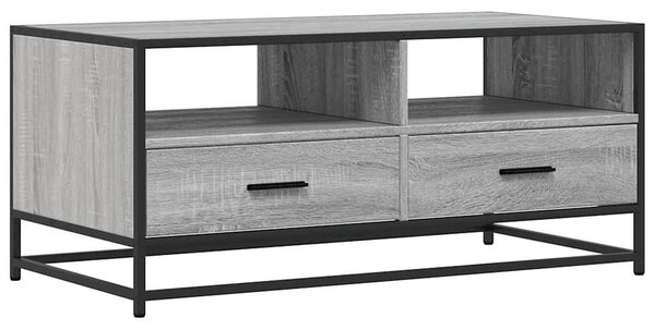 VidaXL szürke sonoma szerelt fa és fém dohányzóasztal 100 x 50 x 45 cm