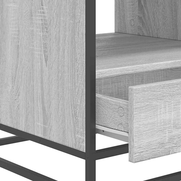 VidaXL szürke sonoma szerelt fa és fém dohányzóasztal 100 x 50 x 45 cm