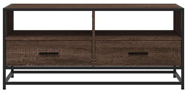 VidaXL barna tölgyszínű szerelt fa és fém dohányzóasztal 100x50x45 cm