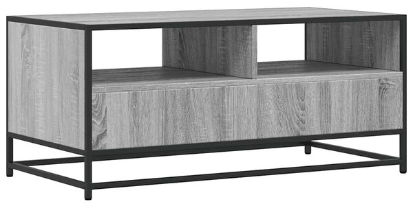 VidaXL szürke sonoma szerelt fa és fém dohányzóasztal 100 x 50 x 45 cm