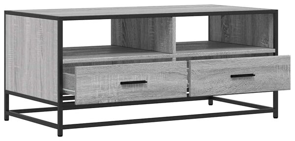VidaXL szürke sonoma szerelt fa és fém dohányzóasztal 100 x 50 x 45 cm
