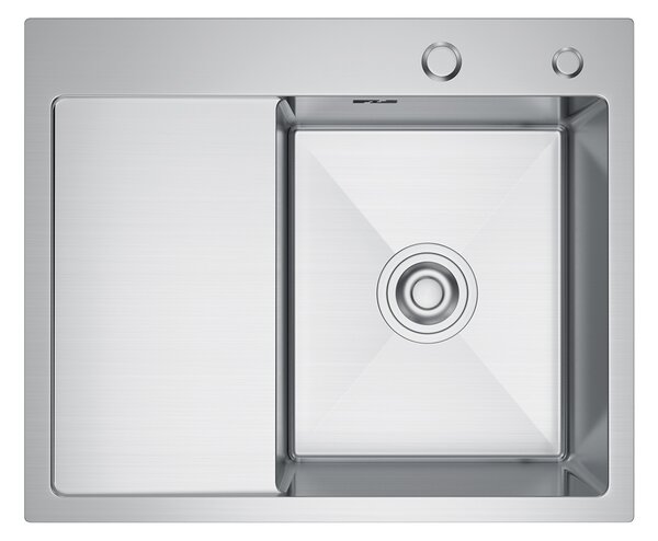 Erga HD, 1 kamrás acél mosogató 580x480x210 mm, jobb, acél, ERG-MLS-HD5848R