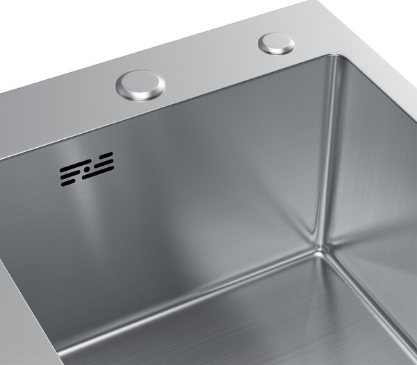 Erga HD, 1 kamrás acél mosogató 580x480x210 mm, jobb, acél, ERG-MLS-HD5848R