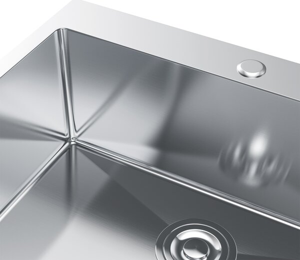 Erga HD, 1 kamrás acél mosogató 600x500x210 mm, acél, ERG-MLS-HD6050X