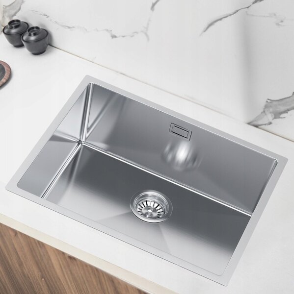Erga HD, 1 kamrás acél mosogató 540x440x210 mm, acél, ERG-MLS-HD5444