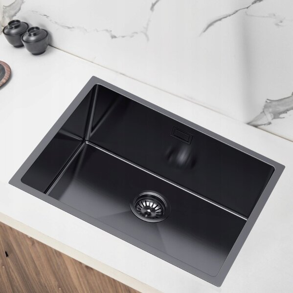 Erga HD, 1 kamrás acél mosogató 540x440x210 mm, grafit, ERG-MLS-HD5444B