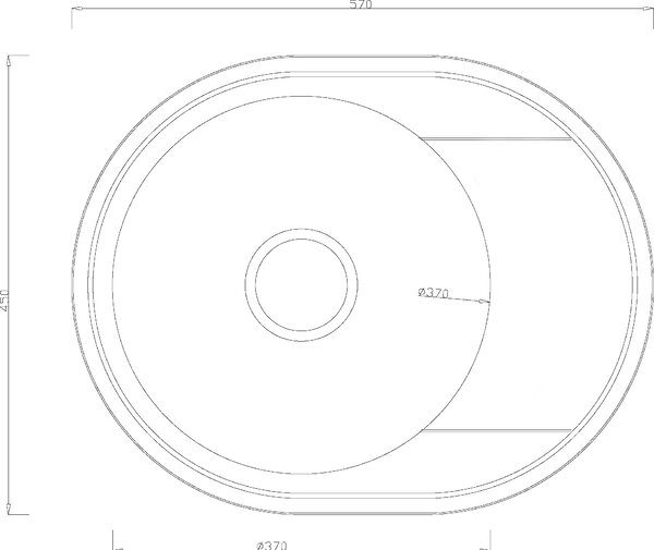 Erga HD, 1 kamrás acél mosogató 570x450x160 mm, rövid leeresztővel, ERG-MLS-HD5745S