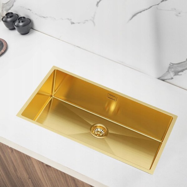 Erga HD, 1 kamrás acél mosogató 740x440x210 mm, arany, ERG-MLS-HD7444G
