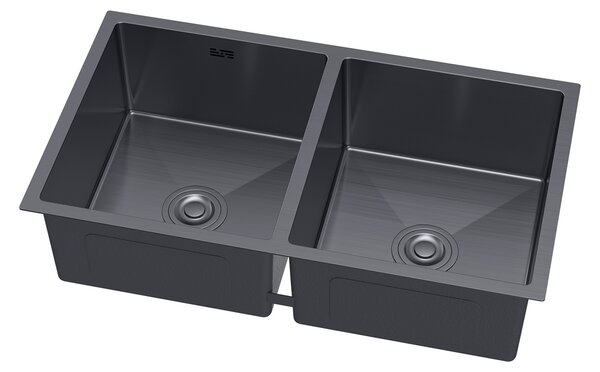 Erga HD, 2 kamrás acél mosogató 800x450x210 mm, grafit, ERG-MLS-HD8045B