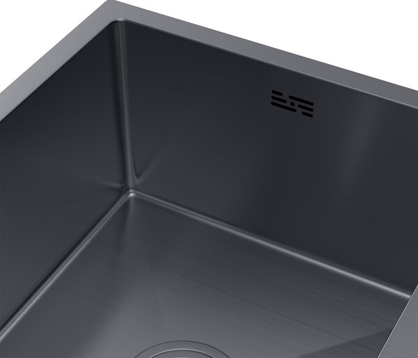 Erga HD, 2 kamrás acél mosogató 800x450x210 mm, grafit, ERG-MLS-HD8045B