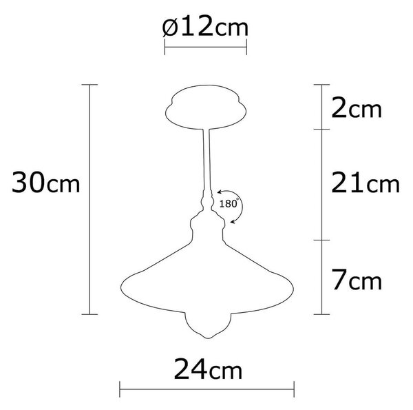 Bronzszínű mennyezeti lámpa fém búrával ø 24 cm Berceste – Opviq lights