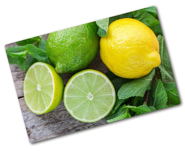 Edzett üveg vágódeszka Lime és citrom