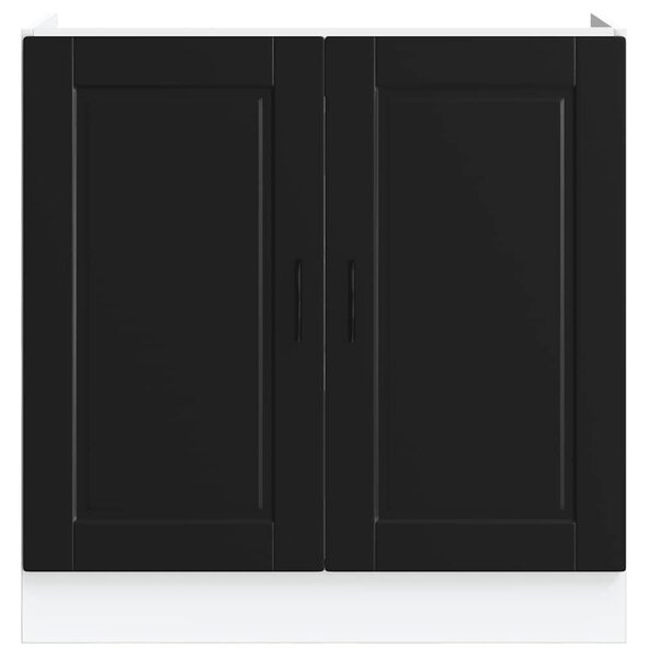 VidaXL mosdóaljzatos szekrény "Porto" Fekete 80x46x81,5 cm Műanyag fa