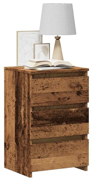 VidaXL 2 db antik fa színű szerelt fa éjjeliszekrény 40x35x62,5 cm