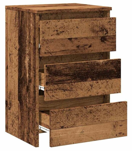 VidaXL 2 db antik fa színű szerelt fa éjjeliszekrény 40x35x62,5 cm