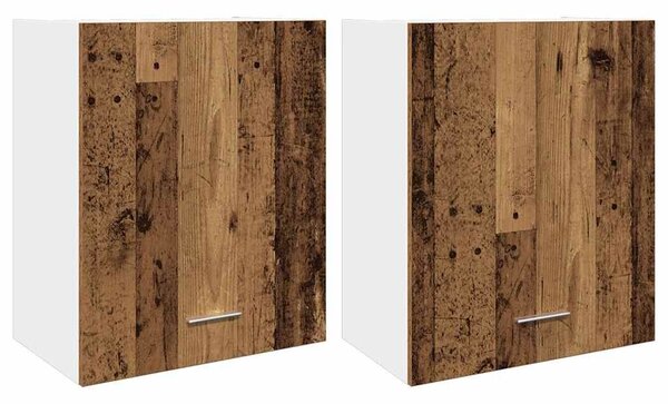 VidaXL 2 db antik fa színű szerelt fa függő szekrény 50 x 31 x 60 cm