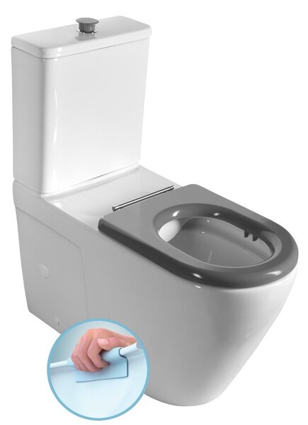 Sapho Sapho, DARIO RIMLESS WC kombi tál tartállyal, alsó/hátsó hulladék, fehér, MC102