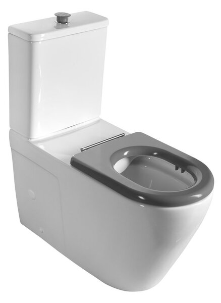 Sapho Sapho, DARIO RIMLESS WC kombi tál tartállyal, alsó/hátsó hulladék, fehér, MC102