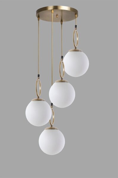 Fehér-sárgaréz színű függőlámpa üveg búrával ø 30 cm Morino – Opviq lights