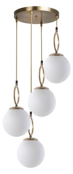 Fehér-sárgaréz színű függőlámpa üveg búrával ø 30 cm Morino – Opviq lights