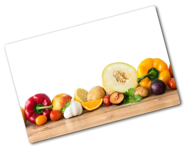 Edzett üveg vágódeszka Gyümölcsök és zöldségek