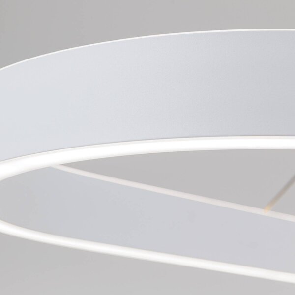 ORION Carrara LED-es függőlámpa, fehér, állítható magasságú, CCT, dimmelhető, Fehér / opál, Nappali / Étkező, Alumínium, Modern