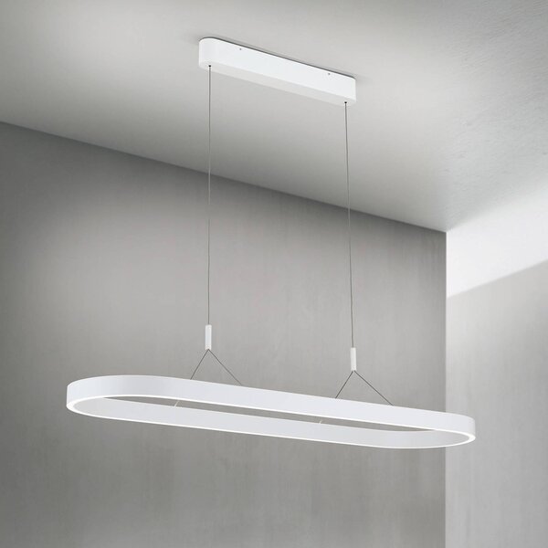 ORION Carrara LED-es függőlámpa, fehér, állítható magasságú, CCT, dimmelhető, Fehér / opál, Nappali / Étkező, Alumínium, Modern