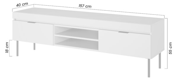 Sentia TV-szekrény 157 cm - kasmír / aranysárga lábak