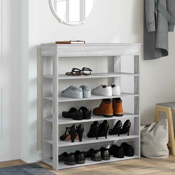 VidaXL szürke sonoma színű szerelt fa cipőtartó 80x30x98 cm