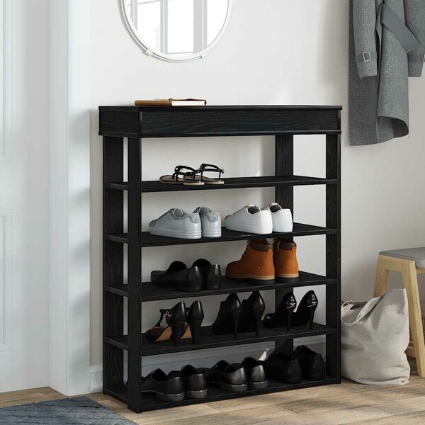 VidaXL fekete szerelt fa cipőtartó 80x30x98 cm