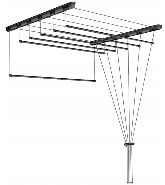Erga Erga, mennyezeti akasztó ruhaszárításhoz 6x100 cm, fekete, ERG-SEP-10SUSSU6PCZ10