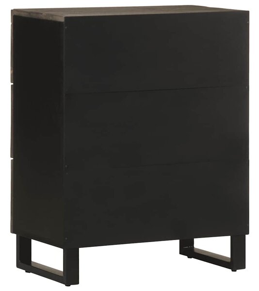 VidaXL Komódok 2 db fekete 60x33x75 cm tömör fa mangó
