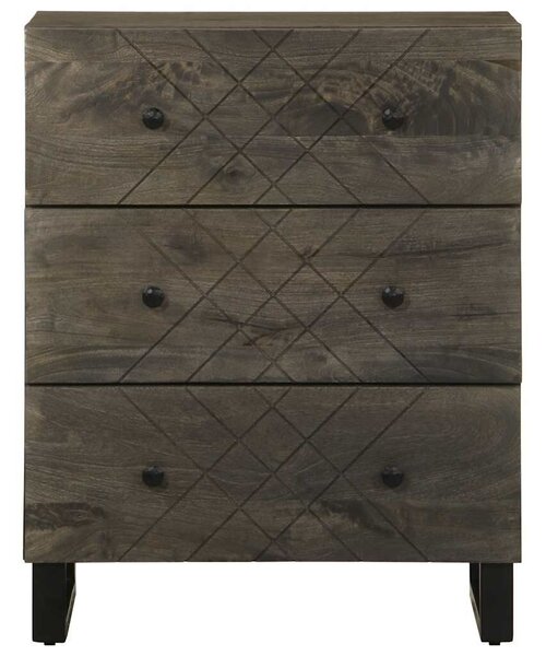 VidaXL Komódok 2 db fekete 60x33x75 cm tömör fa mangó