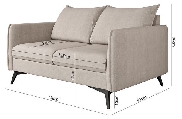 Bézs kanapé 138 cm Juli Bis – Ropez
