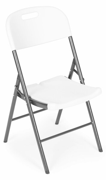 2 db összecsukható szék, vendéglátóipari készlet, fém HDPE - fehér | YC-050