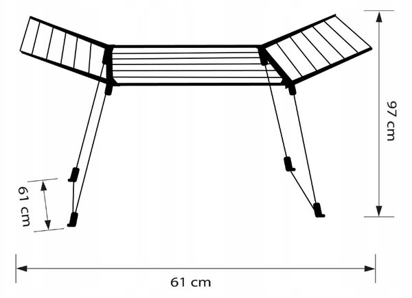 Erga Model 205, stabil összecsukható ruhaszárító 170x61x97 cm, fehér-szürke, ERG-SEP-10SUSSTOVIS17