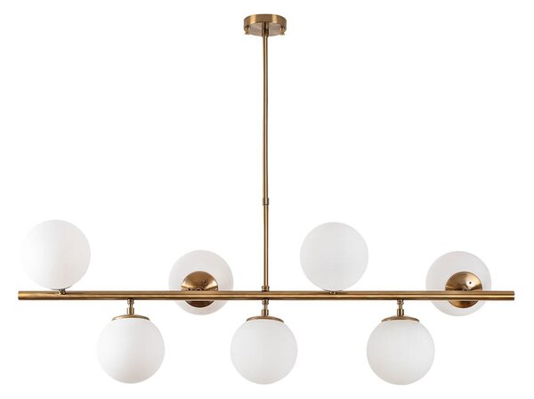 Fehér-aranyszínű mennyezeti lámpa üveg búrával 40x113 cm Fazli – Opviq lights