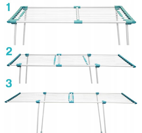 Erga Model 306U, stabil teleszkópos ruhaszárító 202x55x92 cm, fehér-zöld, ERG-SEP-10SUSSTOPROFE