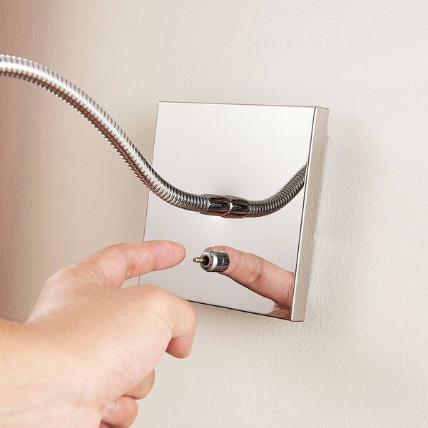 Lindby Berfin krómozott fali olvasólámpa, LED, Króm / ezüst, Hálószoba, fém, Modern