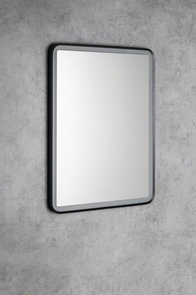 Aqualine Aqualine, SWIDA tükör LED világítással 60x80cm, érintésérzékelős, szabályozható, fekete matt, SW060